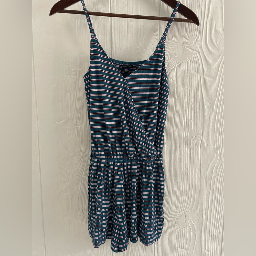American Eagle Outfitters Blue Striped Romper Size Extra Small